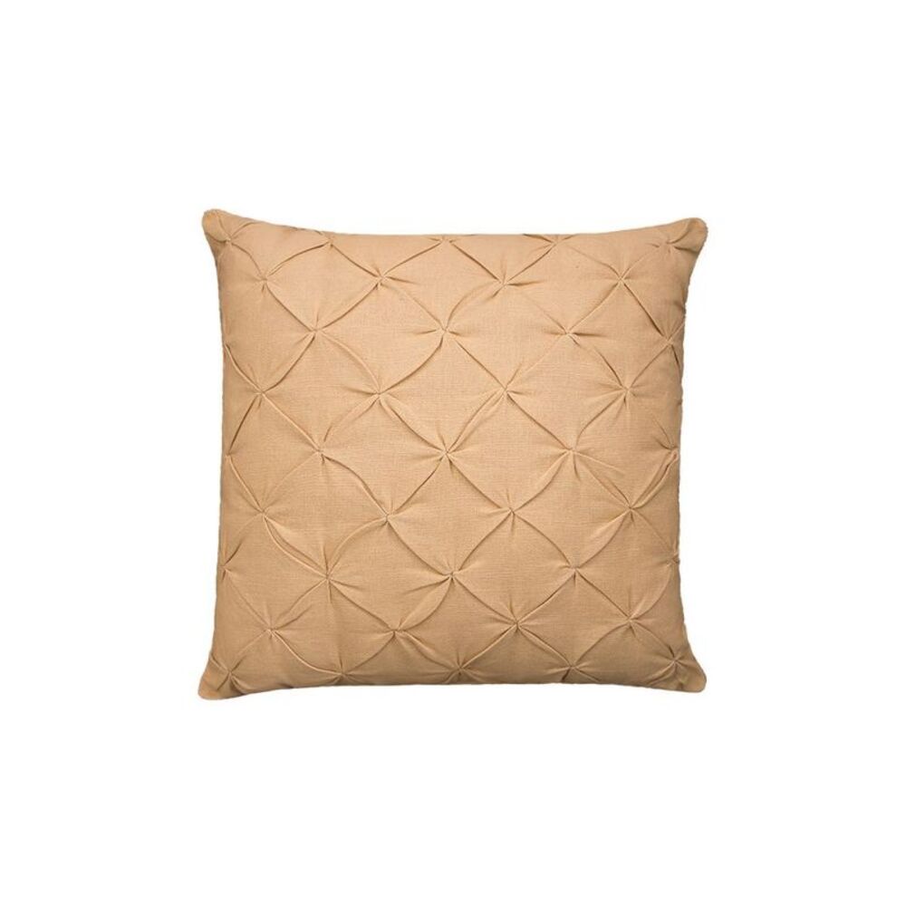 Diamond Tuck Cornsilk Geometric 100% Cotton Accent Throw Pillow 18" x 18"